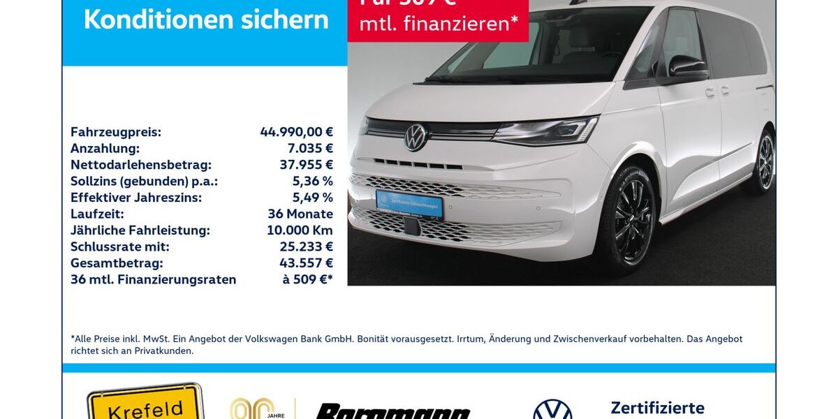 VW T7 Multivan 45.468 km 44.990 &euro; Krefeld 47803