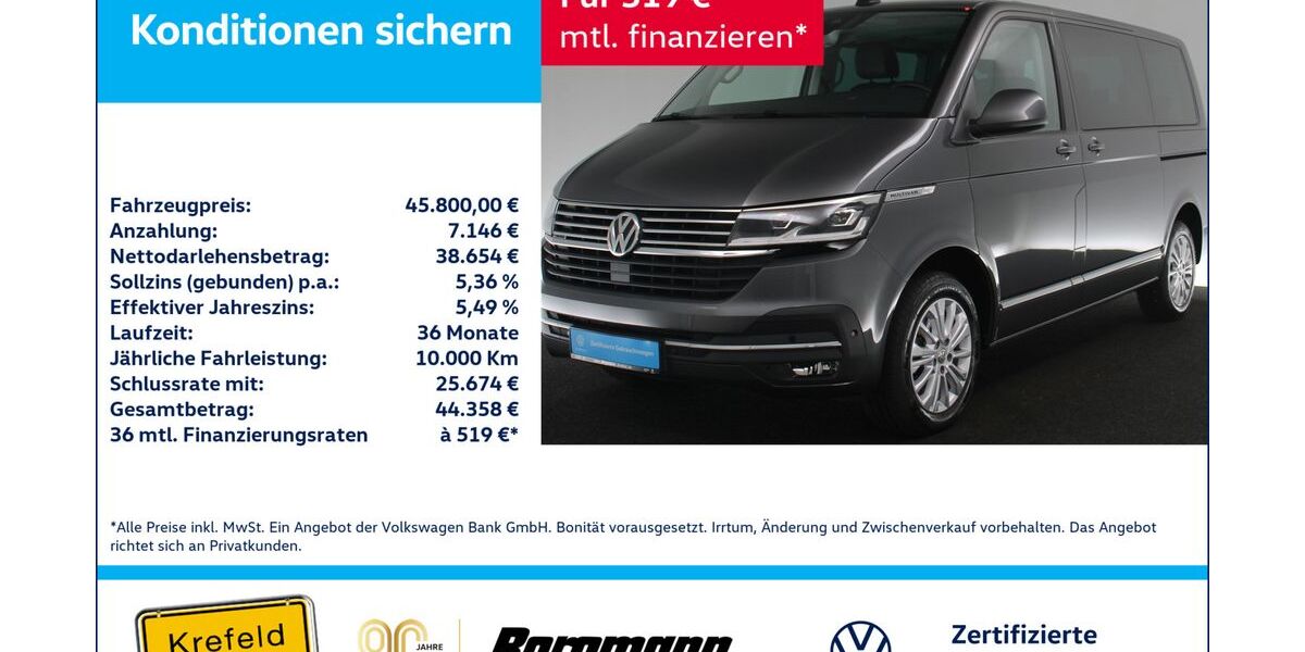 VW T6 Transporter 66.463 km 45.800 &euro; Krefeld 47803